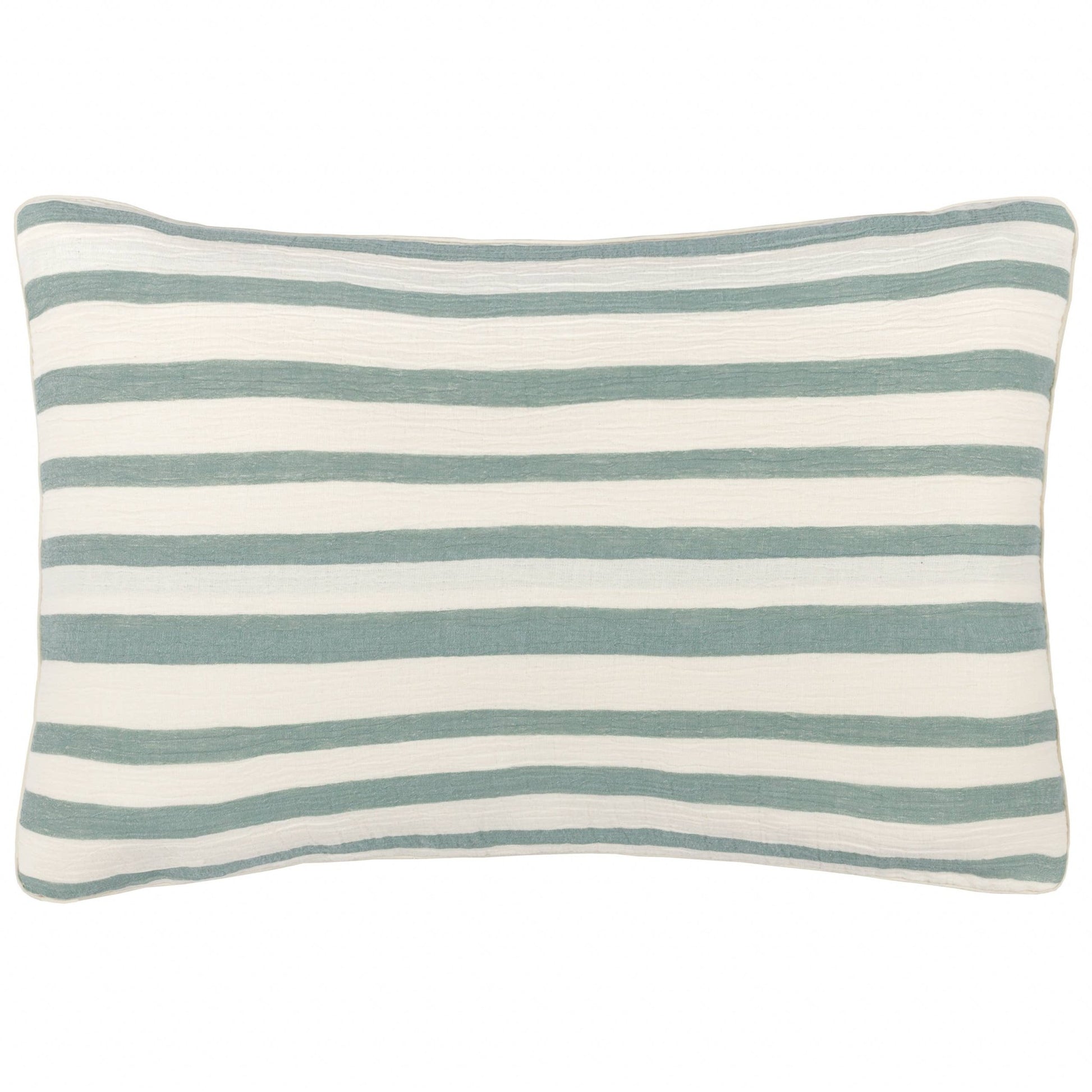 Woven Stripe Cotton Cushion Eucalyptus - MarramTrading.com