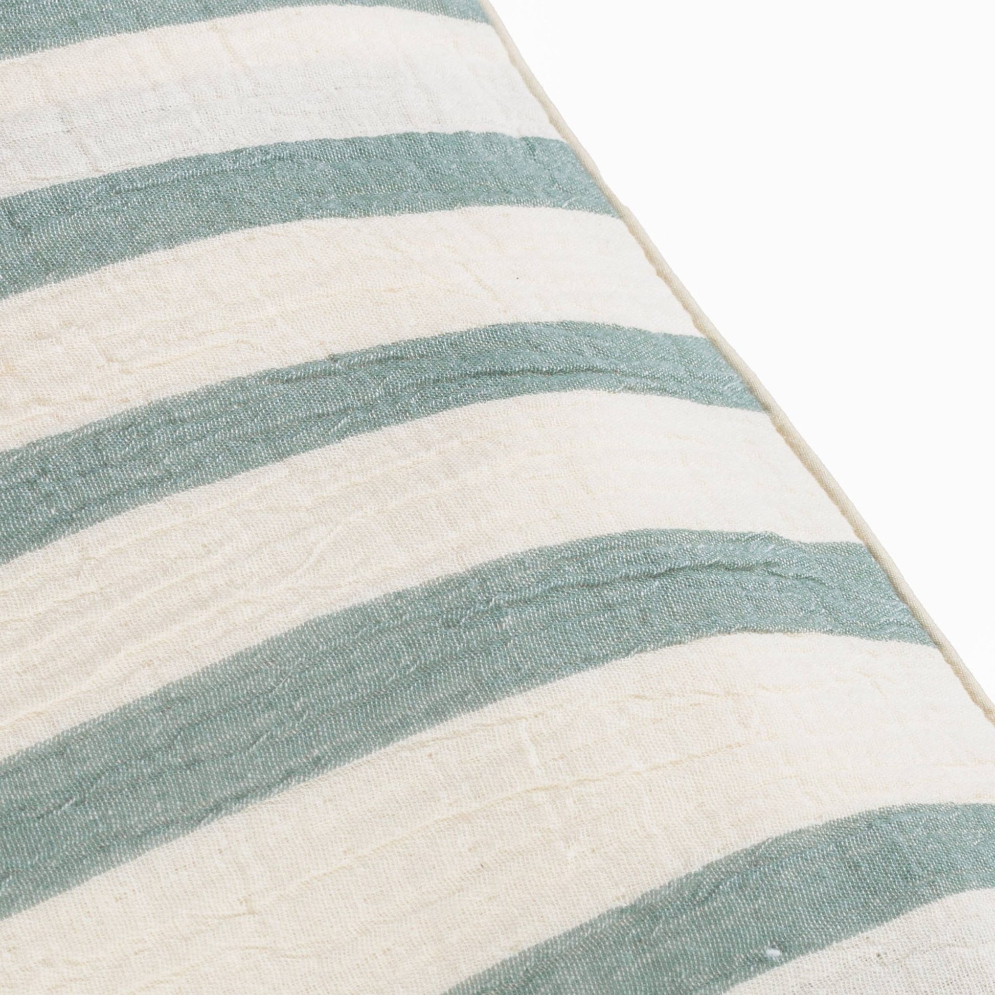 Woven Stripe Cotton Cushion Eucalyptus - MarramTrading.com