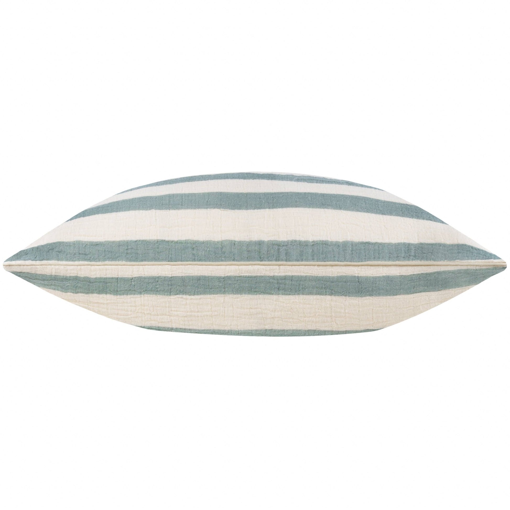 Woven Stripe Cotton Cushion Eucalyptus - MarramTrading.com