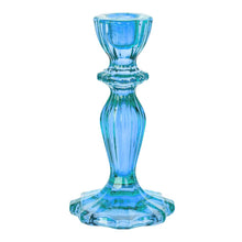 Load image into Gallery viewer, Boho Blue Glass Candle Holder
