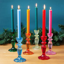 Load image into Gallery viewer, Boho Blue Glass Candle Holder
