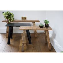 Load image into Gallery viewer, Recycled Teak Wood Bench Black Small
