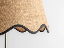 Load image into Gallery viewer, Charcoal grey turned wood floor lamp
