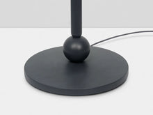 Load image into Gallery viewer, Charcoal grey turned wood floor lamp
