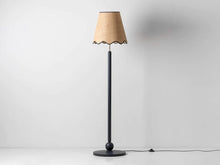 Load image into Gallery viewer, Charcoal grey turned wood floor lamp
