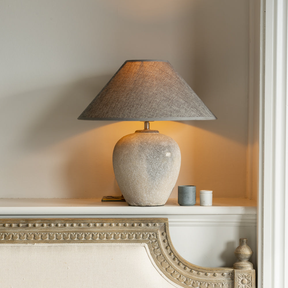 Ceramic Lamp with Dark Grey Shade